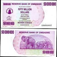 *50 000 000 Dolárov Zimbabwe 2008, P57 UNC, Bearer Cheque - Kliknutím na obrázok zatvorte -